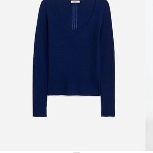 Madewell Navy Ribbed Knit Top